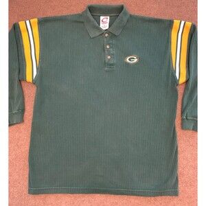 Vintage Green Bay Packers Shirt Mens XL NFL Rugby Long Sleeve Cadre Pullover